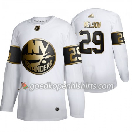 New York Islanders Brock Nelson 29 Adidas 2019-2020 Golden Edition Wit Authentic Shirt - Mannen